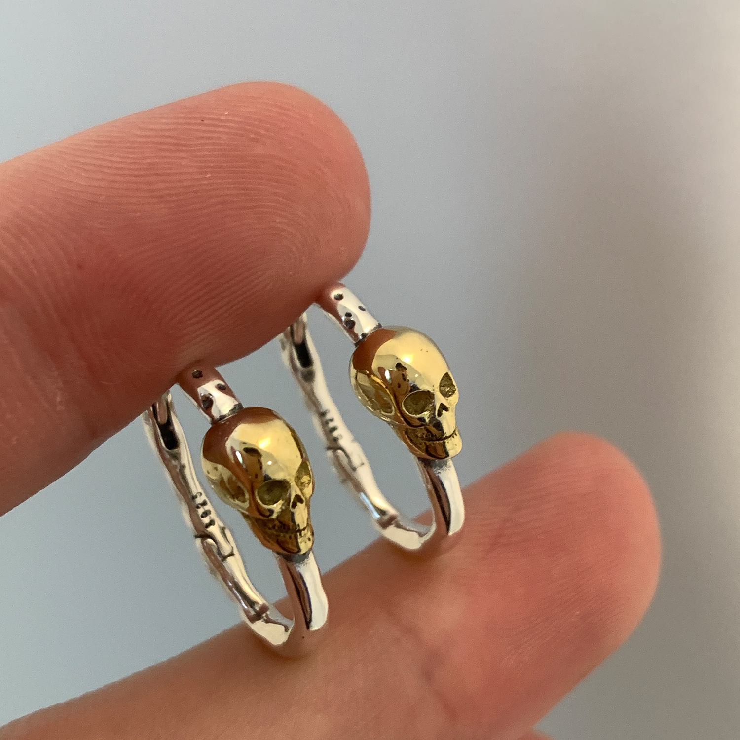 Retro Skull Circle Ghost Earrings - Halloween Gothic Rock Jewelry - Image 5
