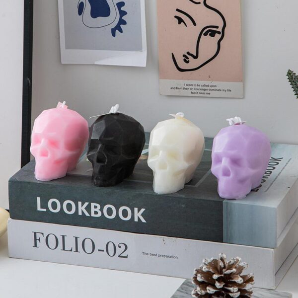 Geometric Skull Scented Candle