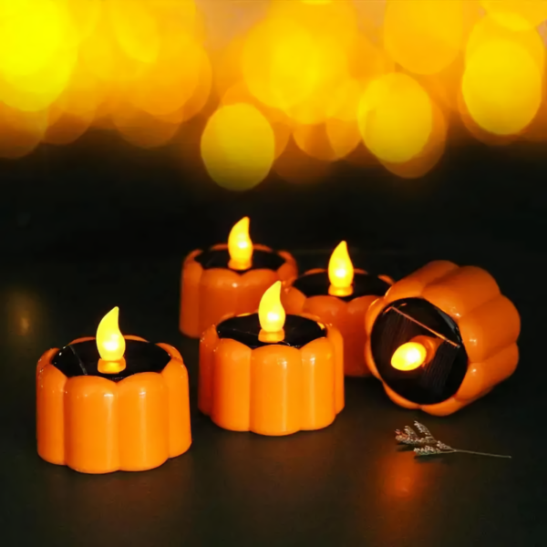 Solar Pumpkin Tealight Candles