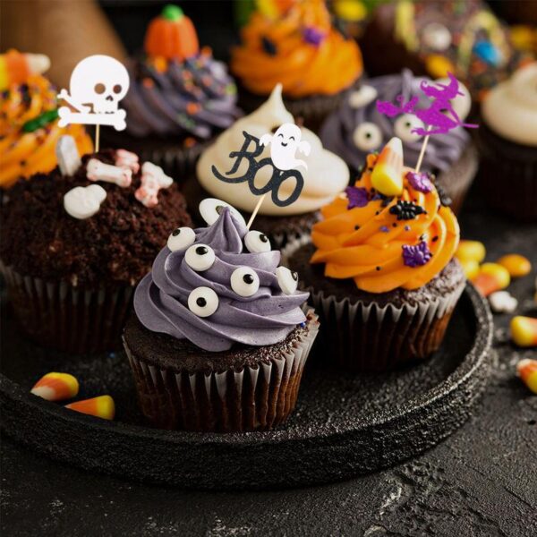 Happy Halloween Glitter Cupcake Toppers