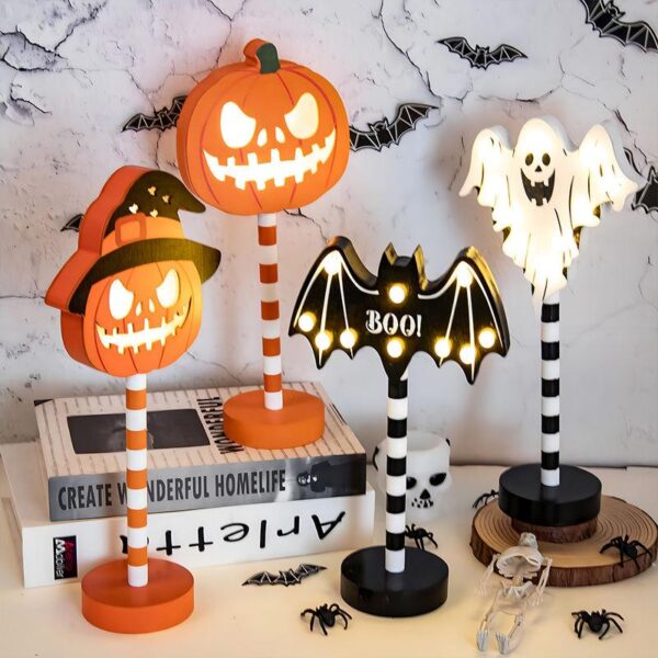 Halloween Pumpkin Bat Ghost LED Night Lamp