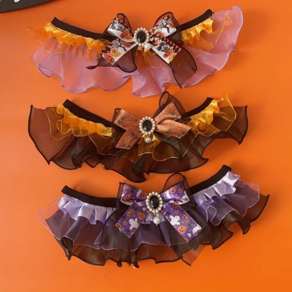 Halloween Lace Bow Scarf for Cats and Dogs