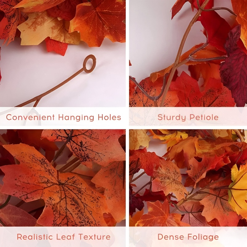 2M Artificial Fall Maple Leaf Garland - Image 3