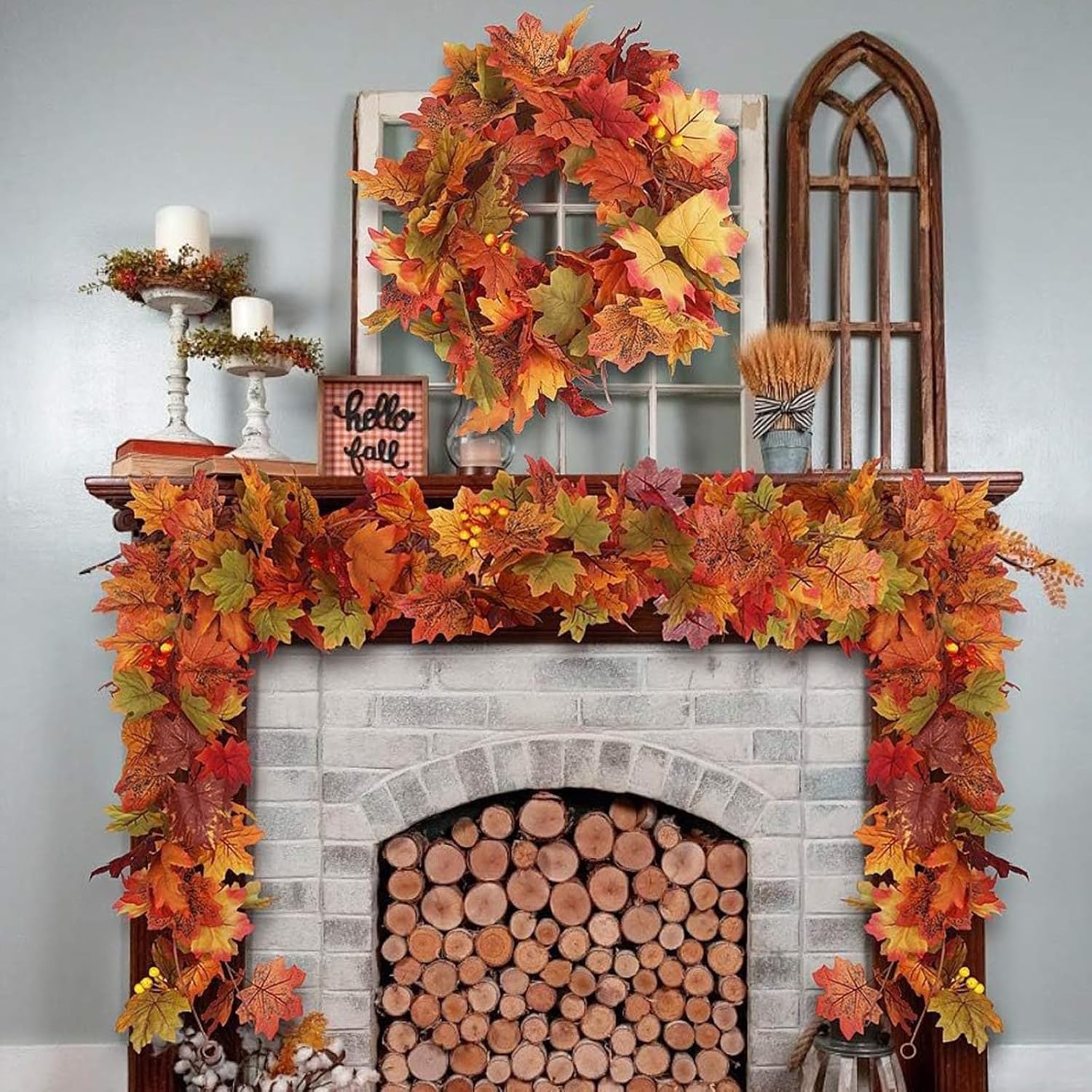 2M Artificial Fall Maple Leaf Garland - Image 8