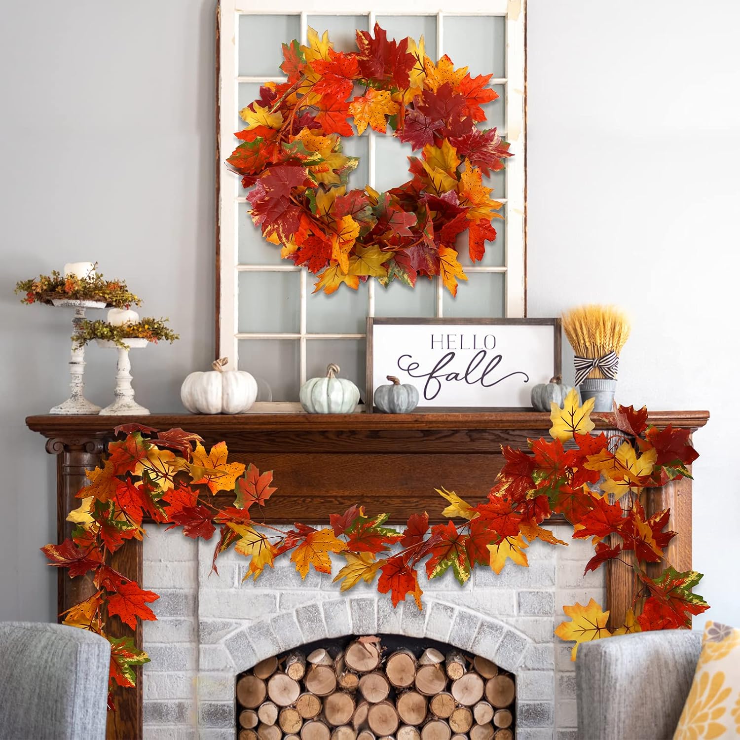 2M Artificial Fall Maple Leaf Garland - Image 4