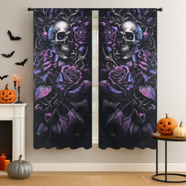 Halloween Skull Window Curtain Polyester Party Decoration