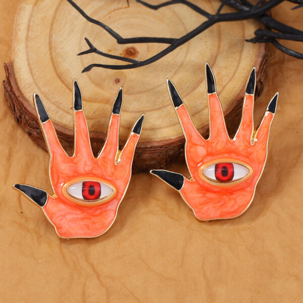 Halloween Devil’s Eye Five Finger Alloy Earrings