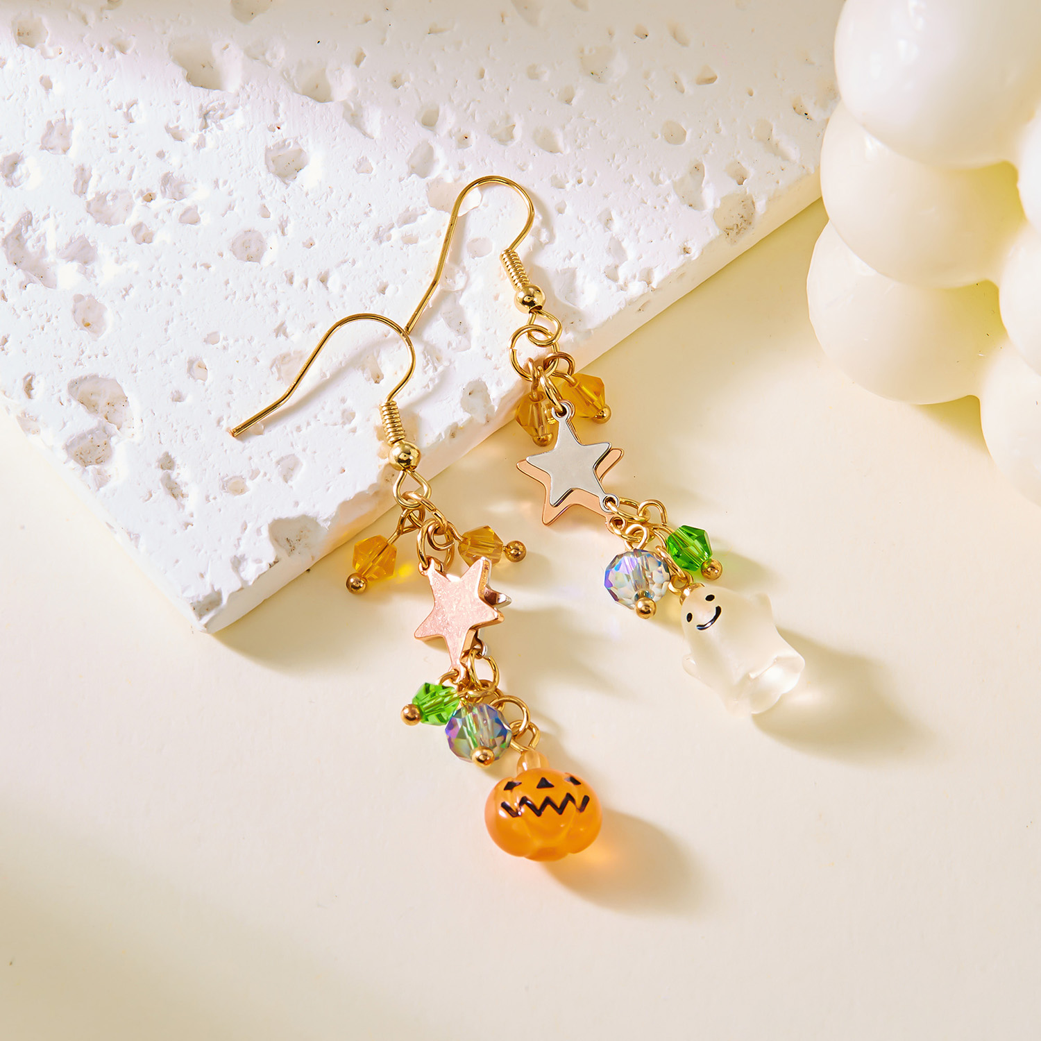 Halloween Dangle Earrings Cartoon Ghost Pumpkin Star Tassel Jewelry - Image 4