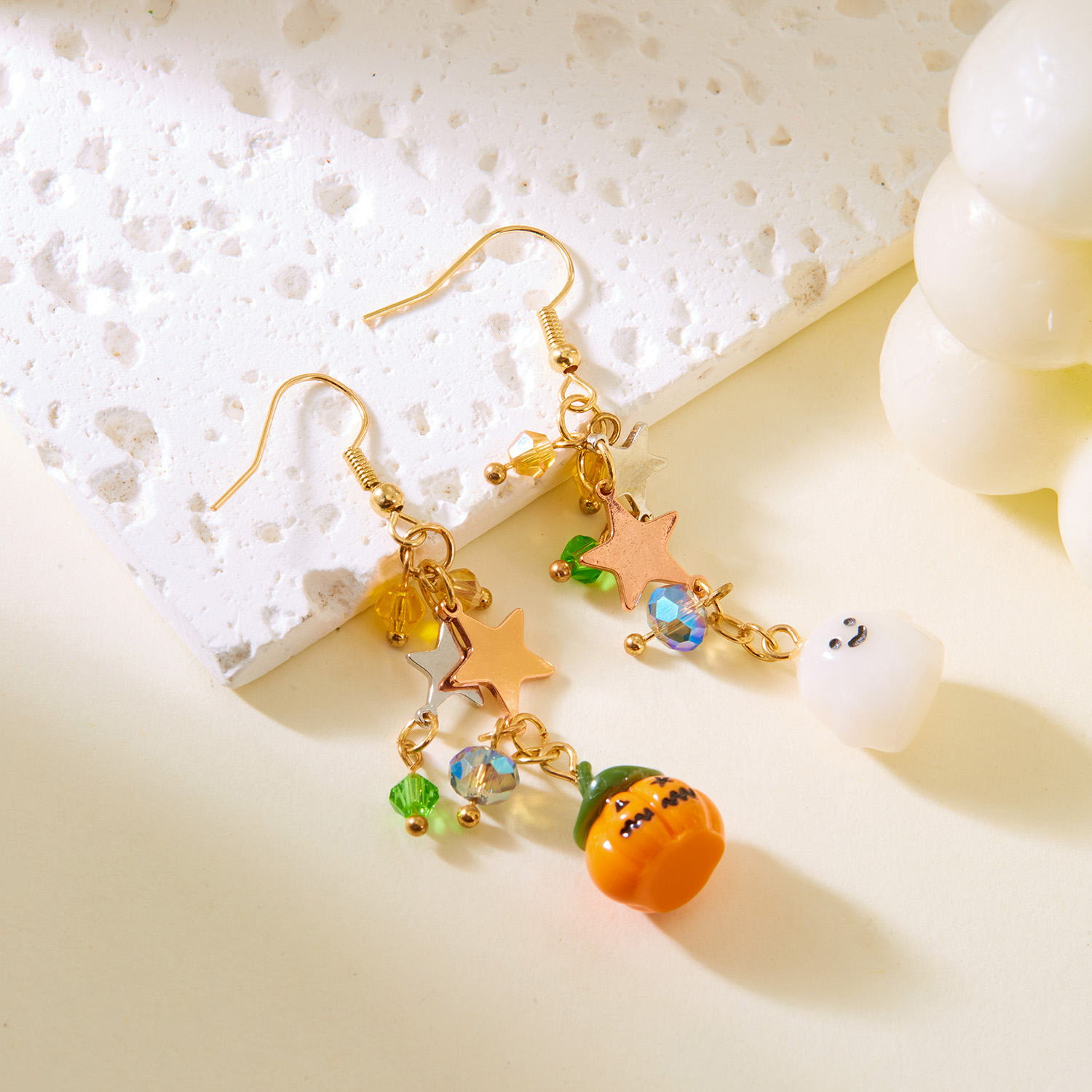 Halloween Dangle Earrings Cartoon Ghost Pumpkin Star Tassel Jewelry - Image 3