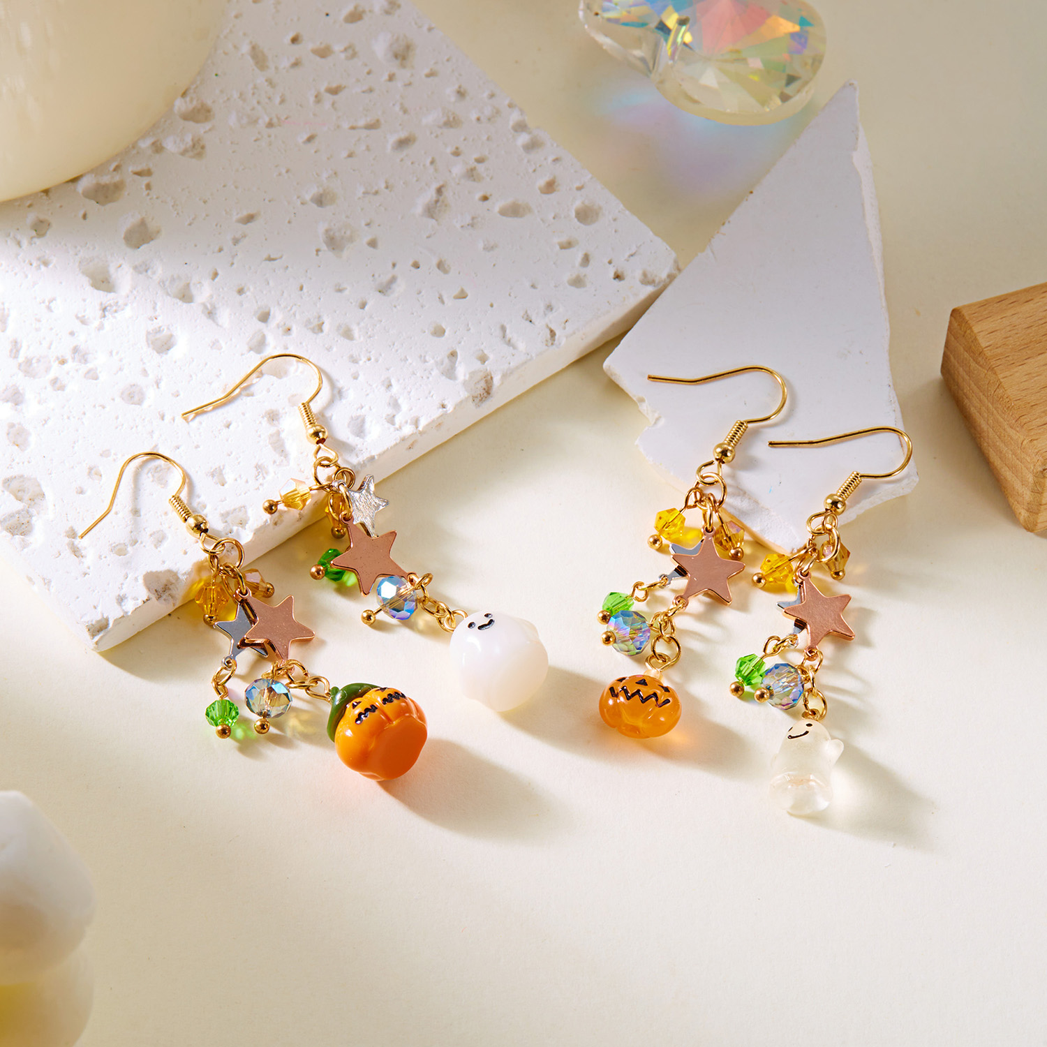 Halloween Dangle Earrings Cartoon Ghost Pumpkin Star Tassel Jewelry - Image 6