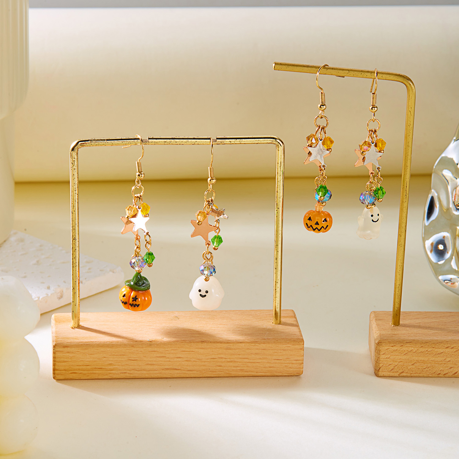 Halloween Dangle Earrings Cartoon Ghost Pumpkin Star Tassel Jewelry - Image 5