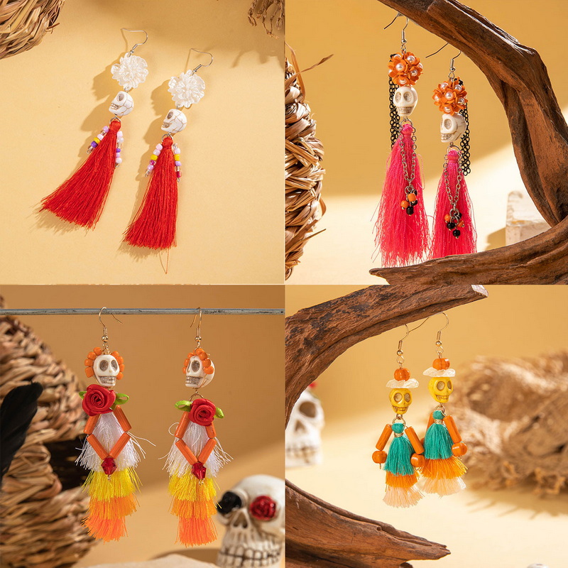 Gothic Punk Halloween Skeleton Dangle Earrings - Image 7