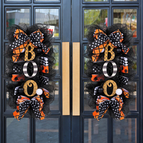 Halloween Pumpkin Wreath Door Hanging Decoration