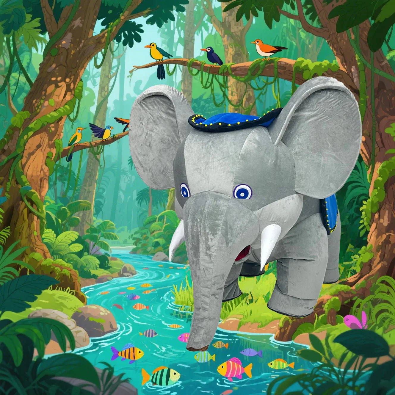 Four Legged Elephant Inflatable Costume for Adults - Cosplay & Party Fun - Image 2