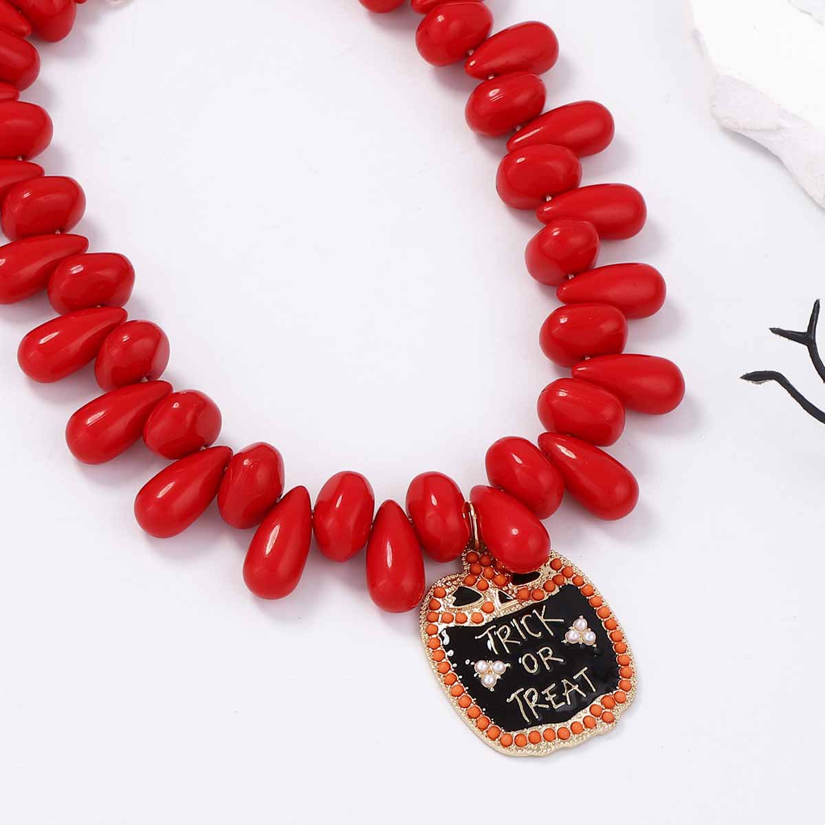 Halloween Beaded Alloy Owl Pendant Necklace for Women - Image 3