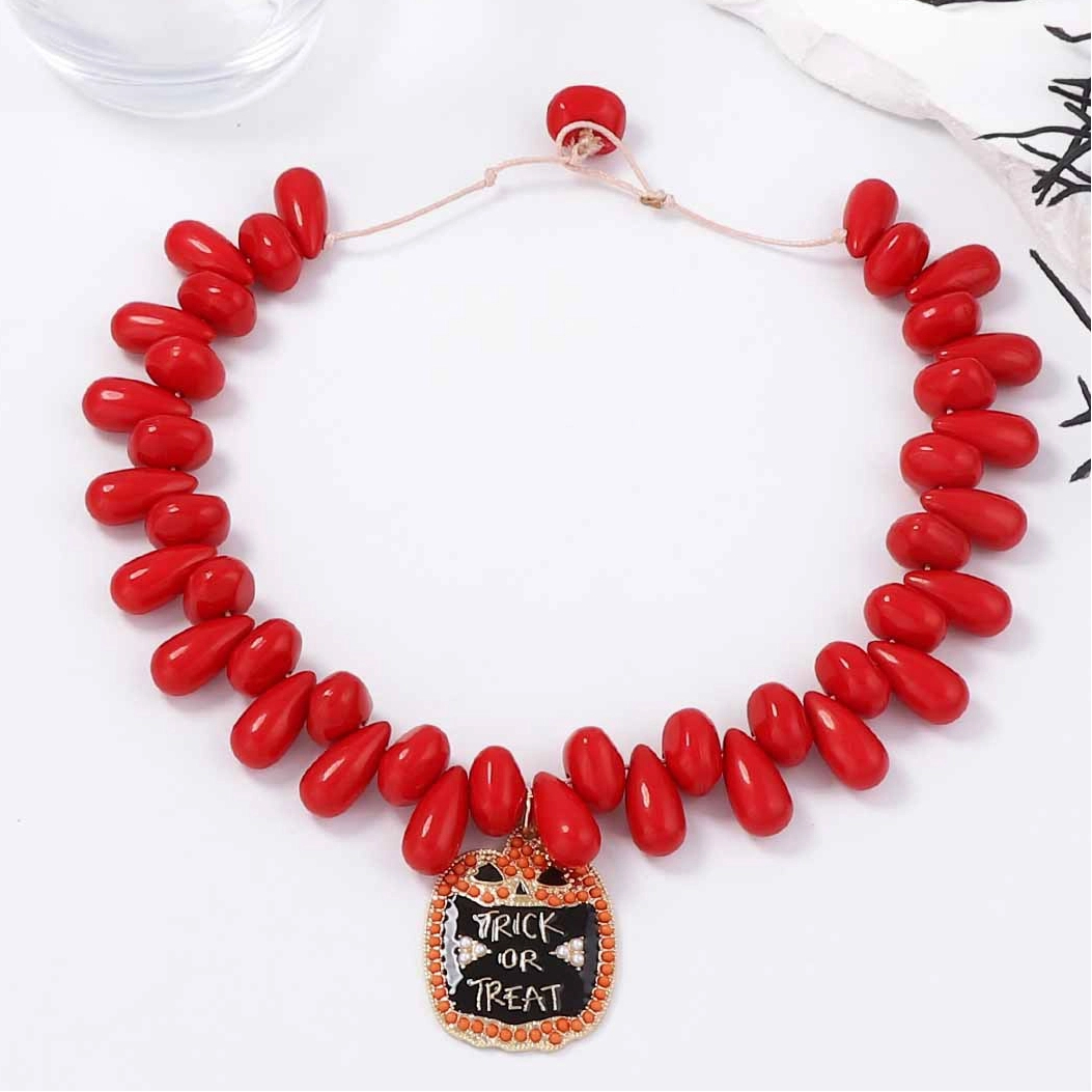Halloween Beaded Alloy Owl Pendant Necklace for Women - Image 4