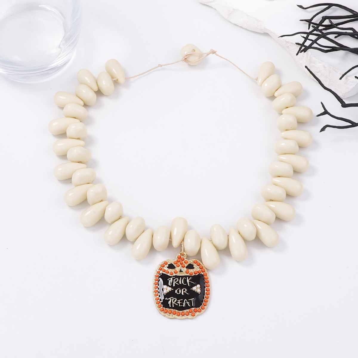 Halloween Beaded Alloy Owl Pendant Necklace for Women - Image 5
