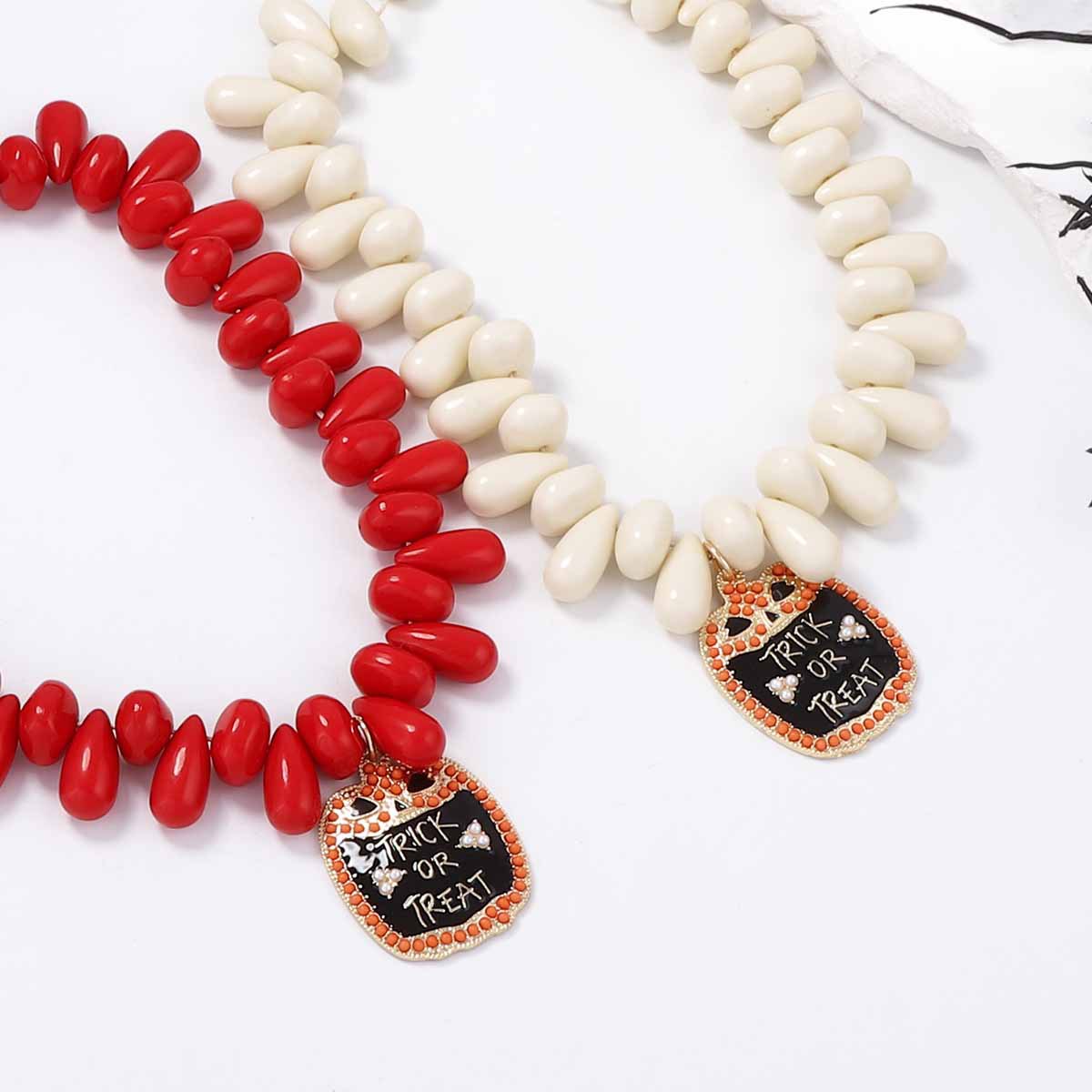 Halloween Beaded Alloy Owl Pendant Necklace for Women - Image 2