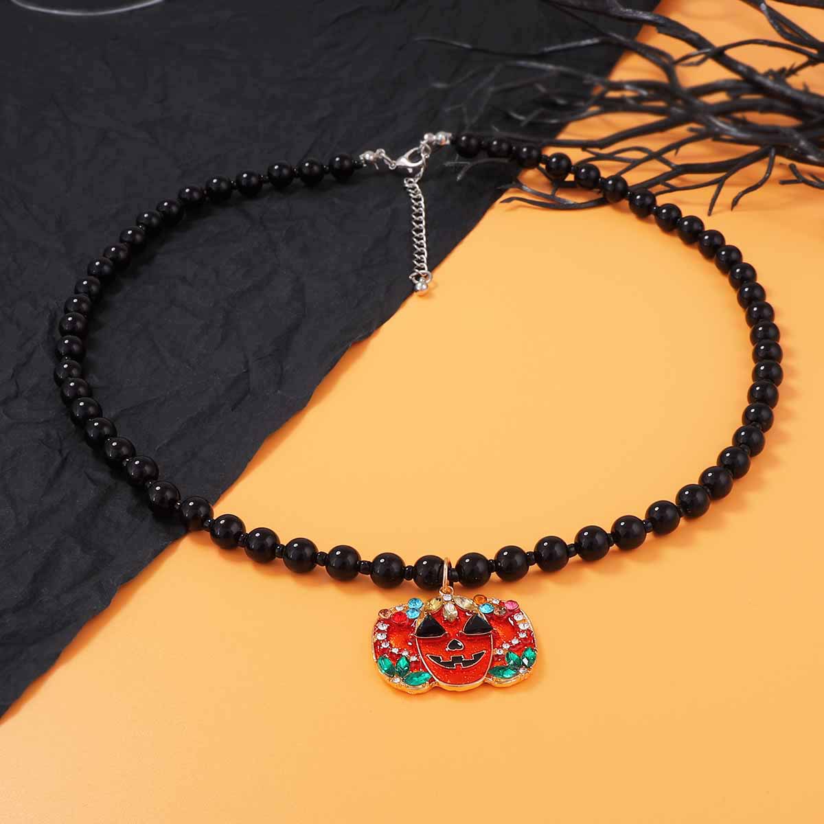 Halloween Gothic Pumpkin Pendant Necklace - Image 3