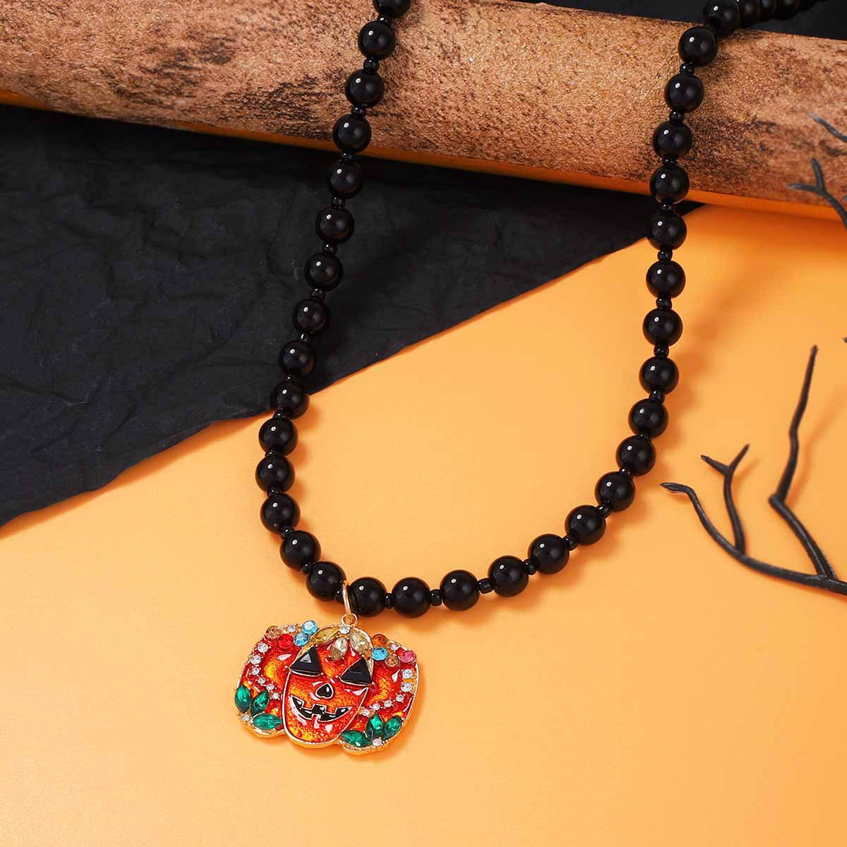 Halloween Gothic Pumpkin Pendant Necklace - Image 2