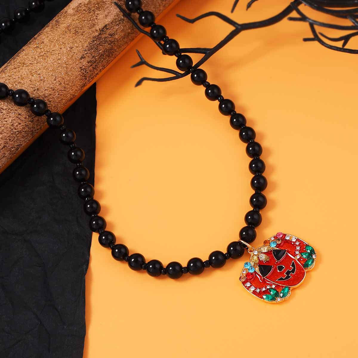 Halloween Gothic Pumpkin Pendant Necklace - Image 5