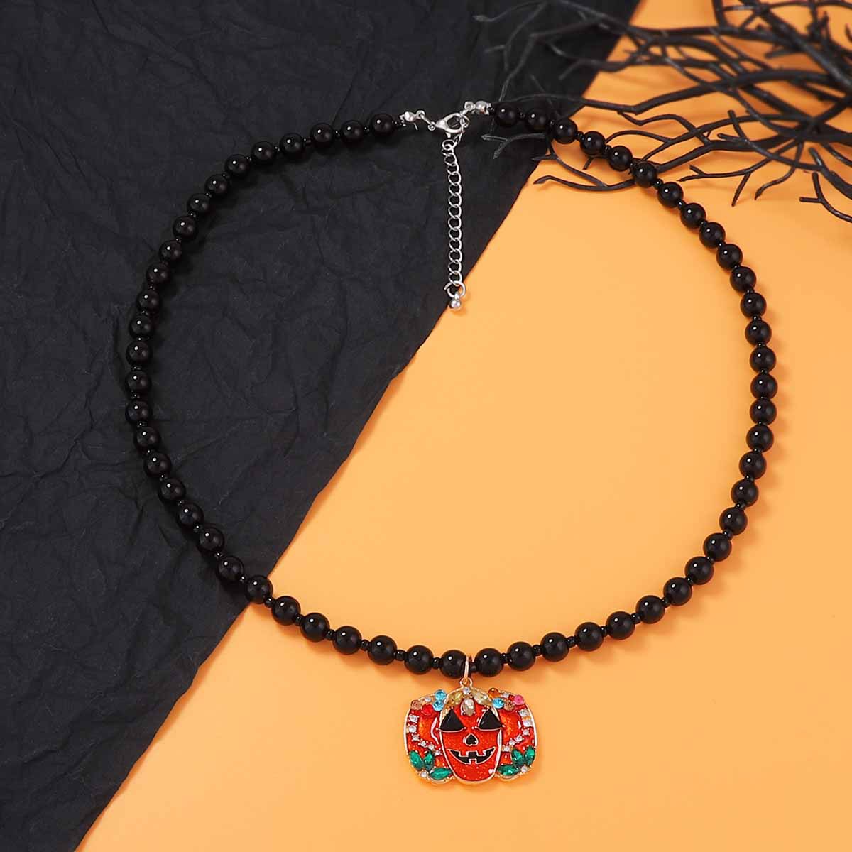 Halloween Gothic Pumpkin Pendant Necklace
