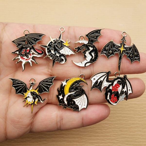 10-Piece Gold Plated Dragon Charms for Jewelry Making
