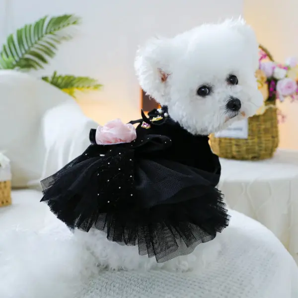 Elegant Wedding Dress for Small & Medium Dogs - Sahara Rose Black