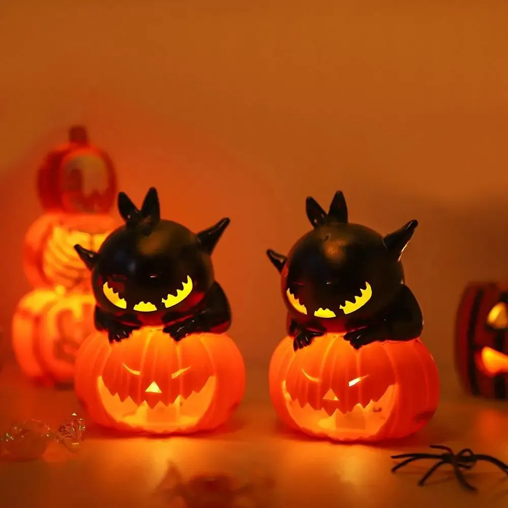 Halloween Black Cat Pumpkin LED Candle Lamp – Spooky Indoor Outdoor Decor