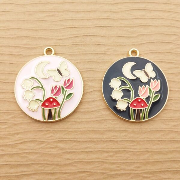 10-Piece Enamel Flower Charms - Beautiful Jewelry Making Accessories