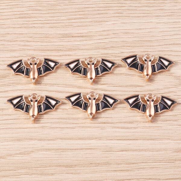 10pcs Halloween Bat Charms Enamel Pendants for DIY Jewelry Making