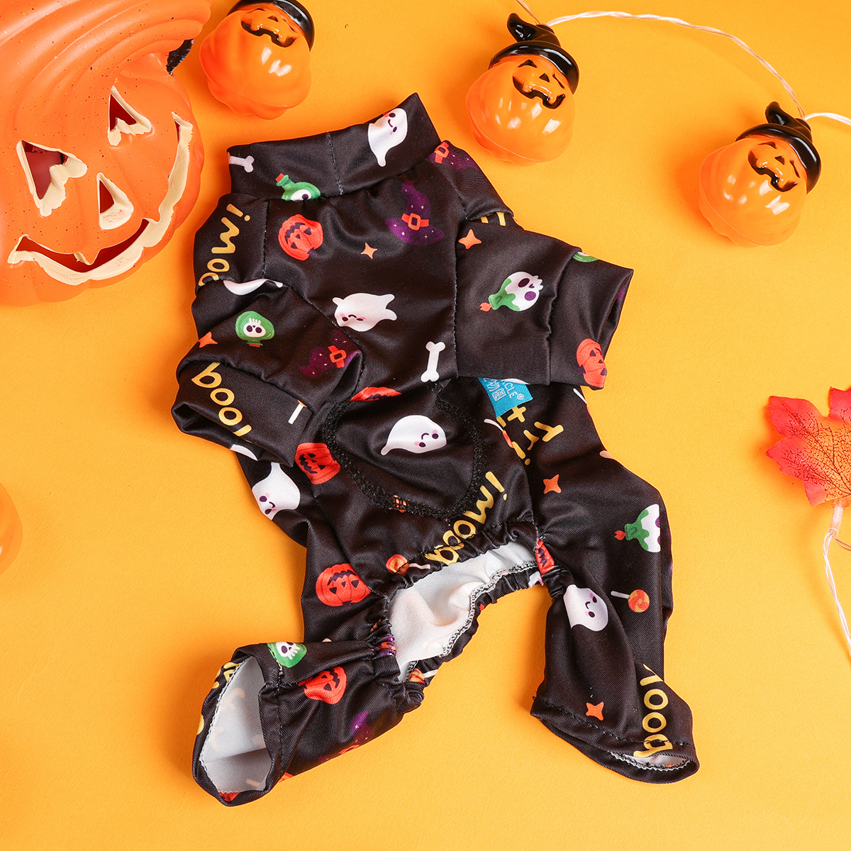 Halloween Black Puppy Jumpsuit – Cozy Anti-Shedding Dog Outfit - Image 5