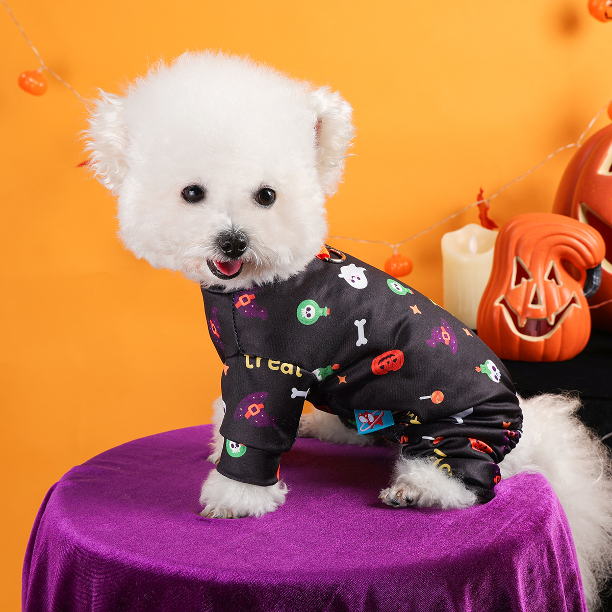 Halloween Black Puppy Jumpsuit – Cozy Anti-Shedding Dog Outfit - Image 3