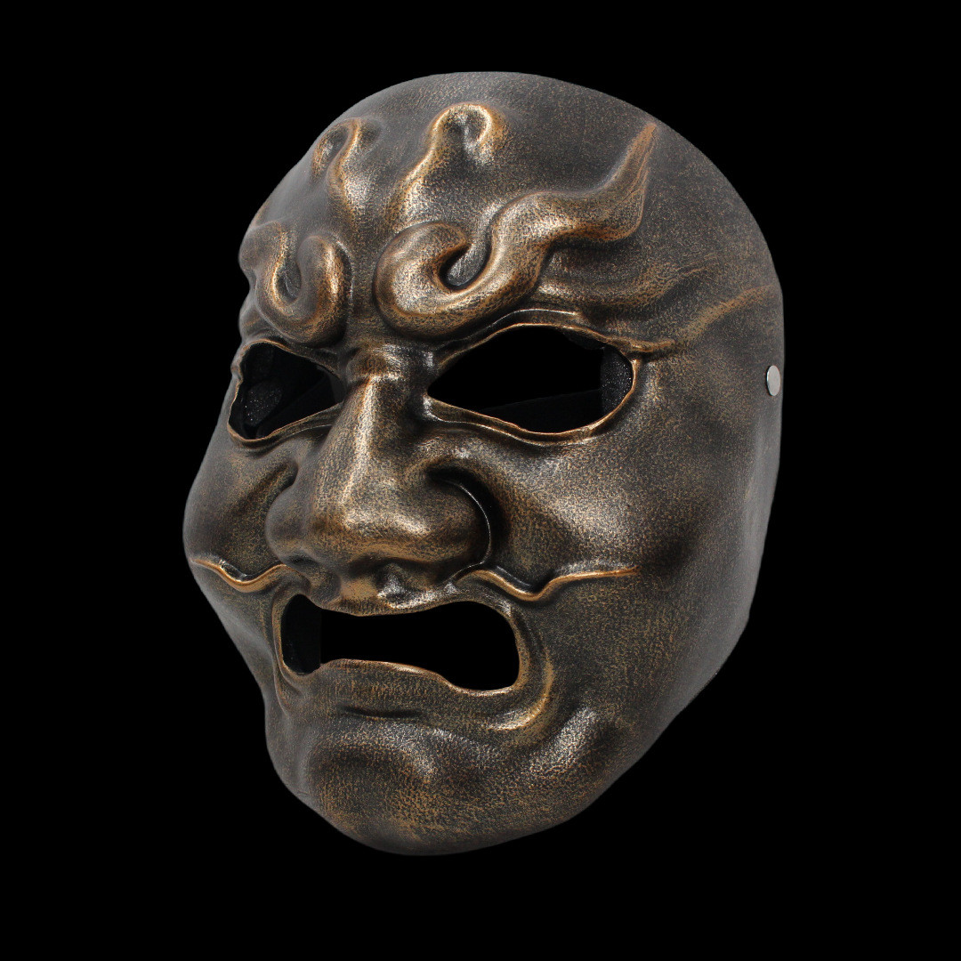 Handmade Chinese Mythical King Arhat Grimace Mask - Unique Resin Craft Party Mask - Image 2
