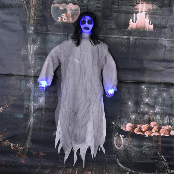 Halloween Hanging Ghost Decoration with Glowing Lights & Voice Activation