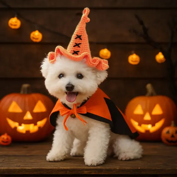 Wizard Hat for Small Dogs & Cats – Halloween Woolen Pet Costume Accessory