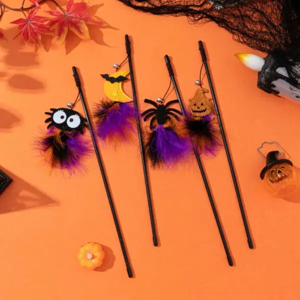 Interactive Halloween Cat Toy – Pumpkin, Ghost & Spider Wand