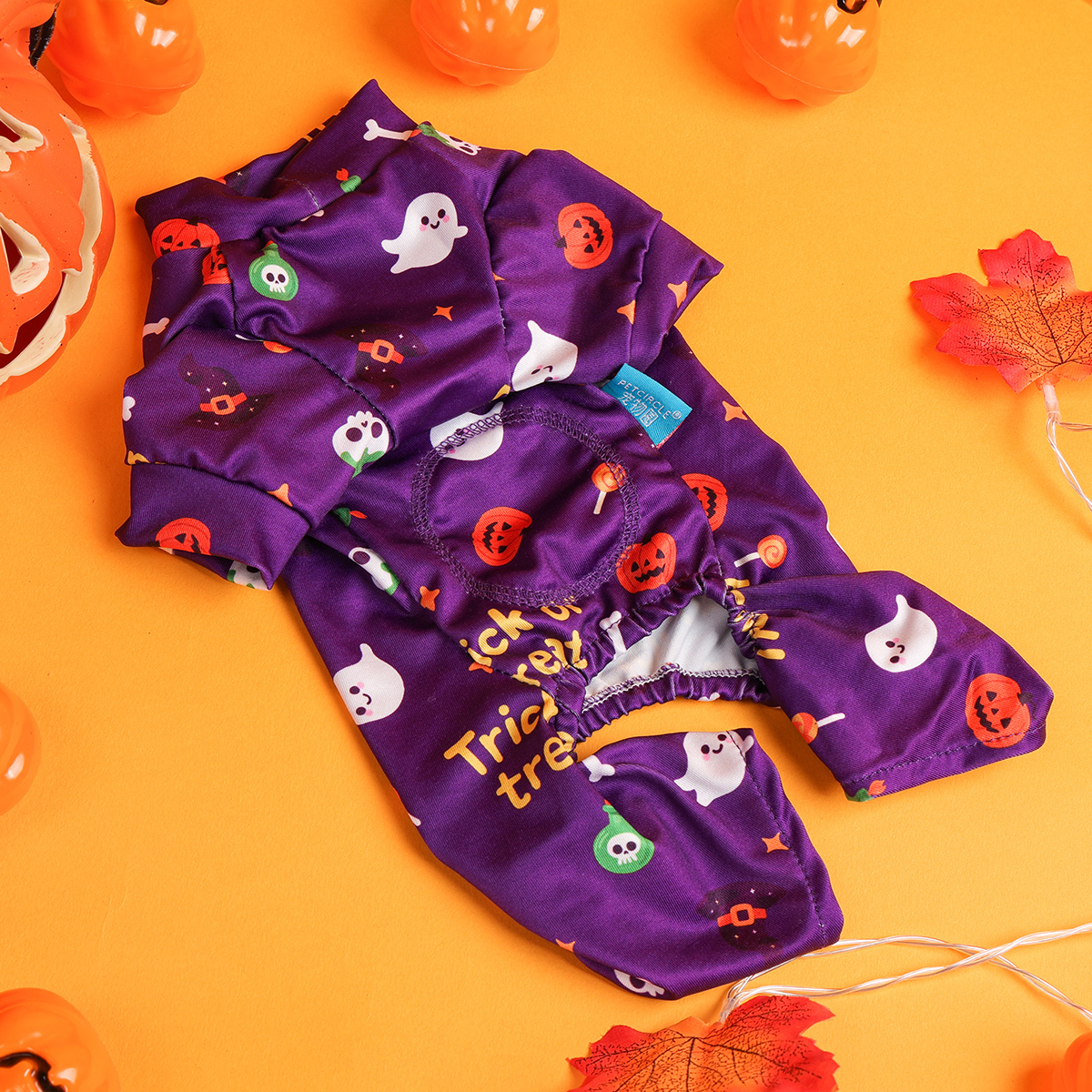 Halloween Dog Pajamas - Purple Puppy Jumpsuit with Four-Legged Pants - Image 5