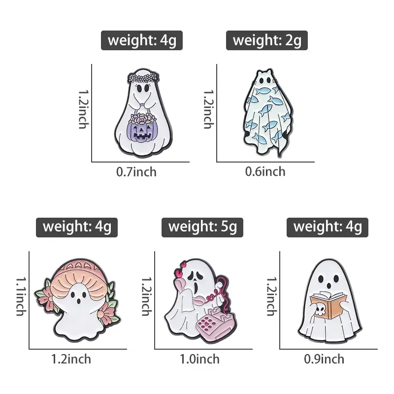 Halloween Ghost Enamel Pins – Cute Cartoon Brooches for Kids & Friends - Image 6