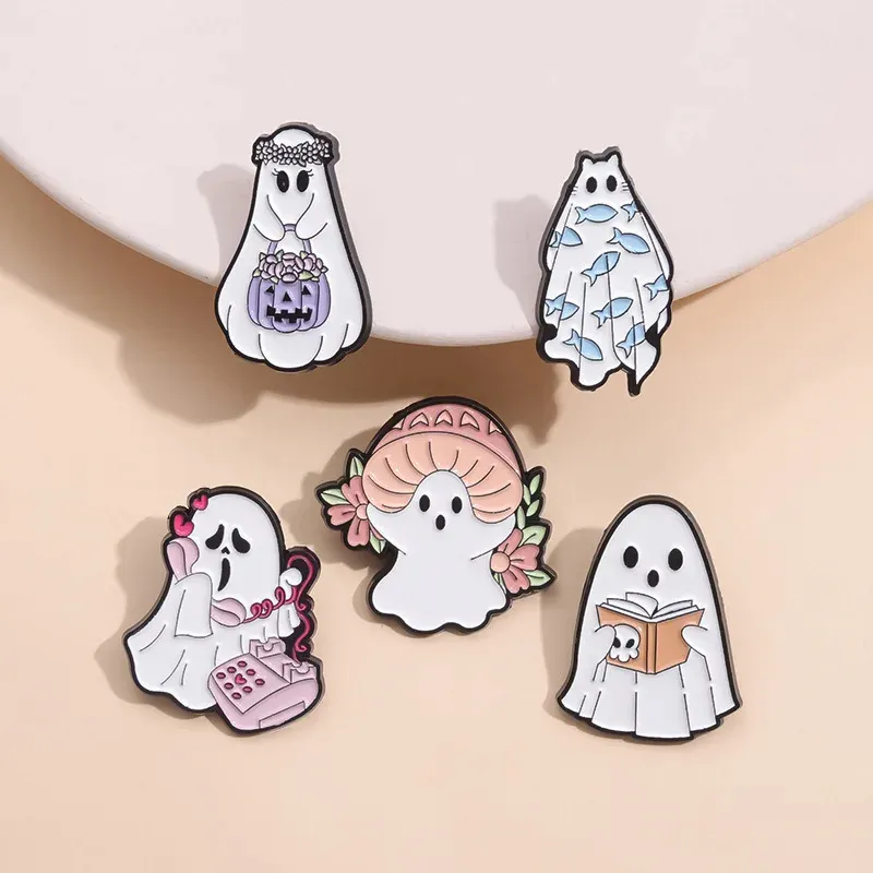 Halloween Ghost Enamel Pins – Cute Cartoon Brooches for Kids & Friends - Image 4