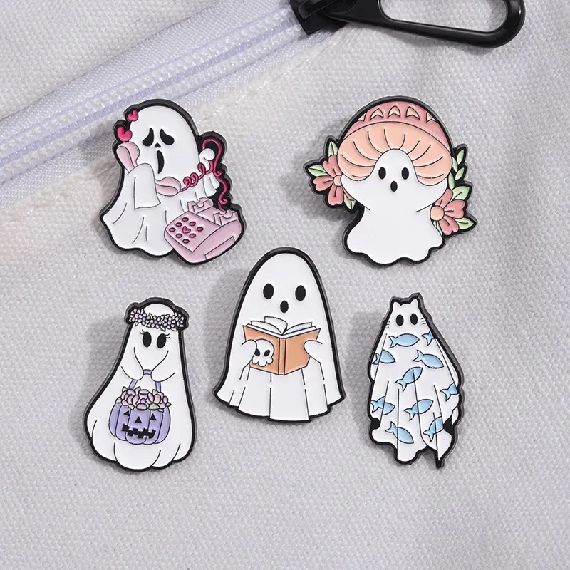 Halloween Ghost Enamel Pins – Cute Cartoon Brooches for Kids & Friends - Image 5