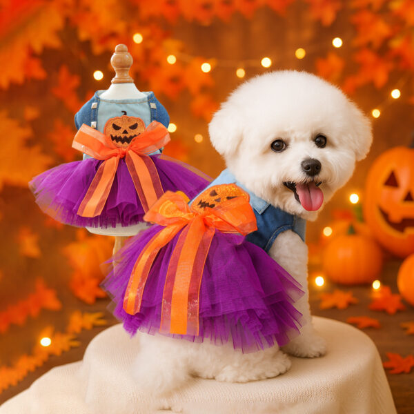 Halloween Pumpkin Princess Pet Dress