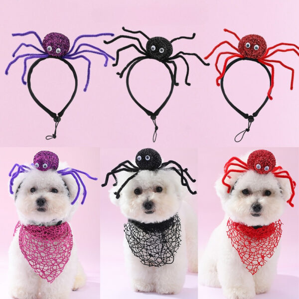 Halloween Dog Headband with Drool Towel