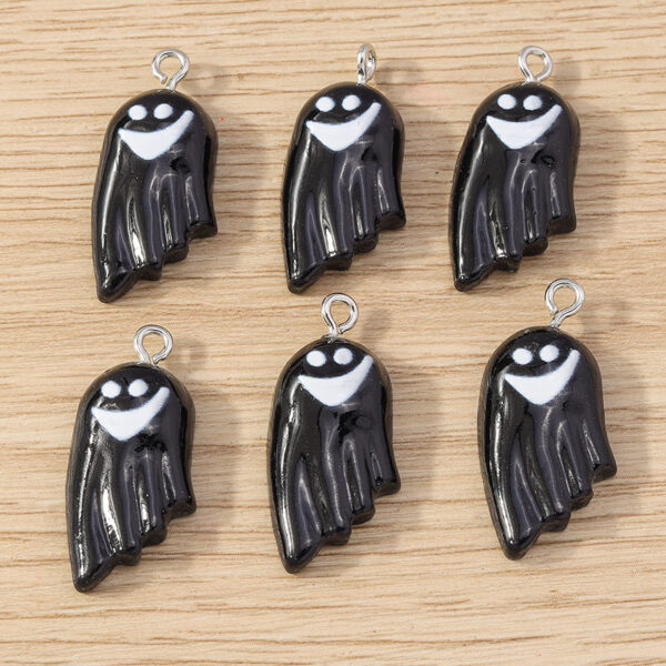 10pcs Resin Halloween Ghost Charms for DIY Jewelry and Crafts