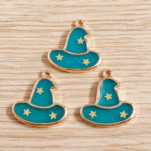 10-Piece Cute Halloween Hat Charms for Jewelry Making