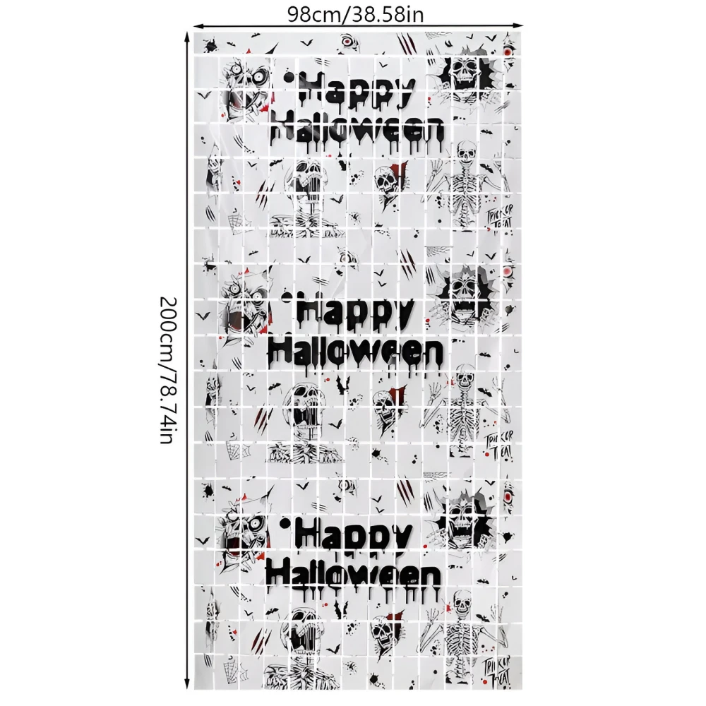 Halloween Skull Foil Curtain Backdrop Photo Booth Decoration - Image 7