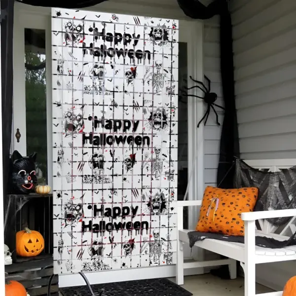 Halloween Skull Foil Curtain Backdrop Photo Booth Decoration