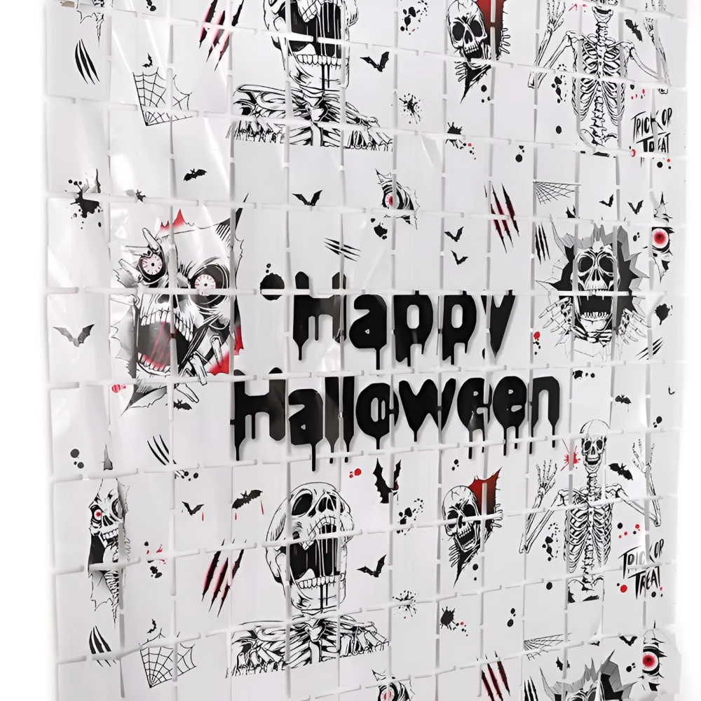 Halloween Skull Foil Curtain Backdrop Photo Booth Decoration - Image 3