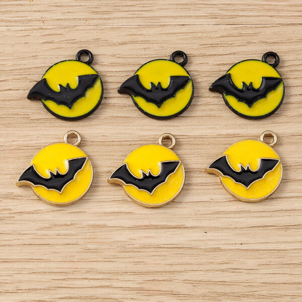 10pcs Halloween Bat Charms Enamel Pendants for Jewelry Making DIY Crafts