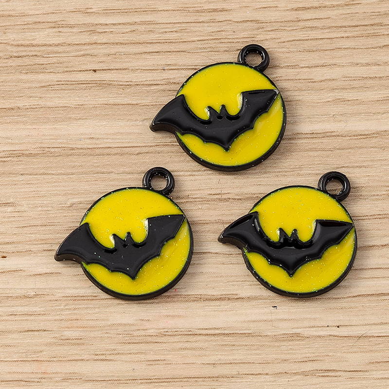 10pcs Halloween Bat Charms Enamel Pendants for Jewelry Making DIY Crafts - Image 3